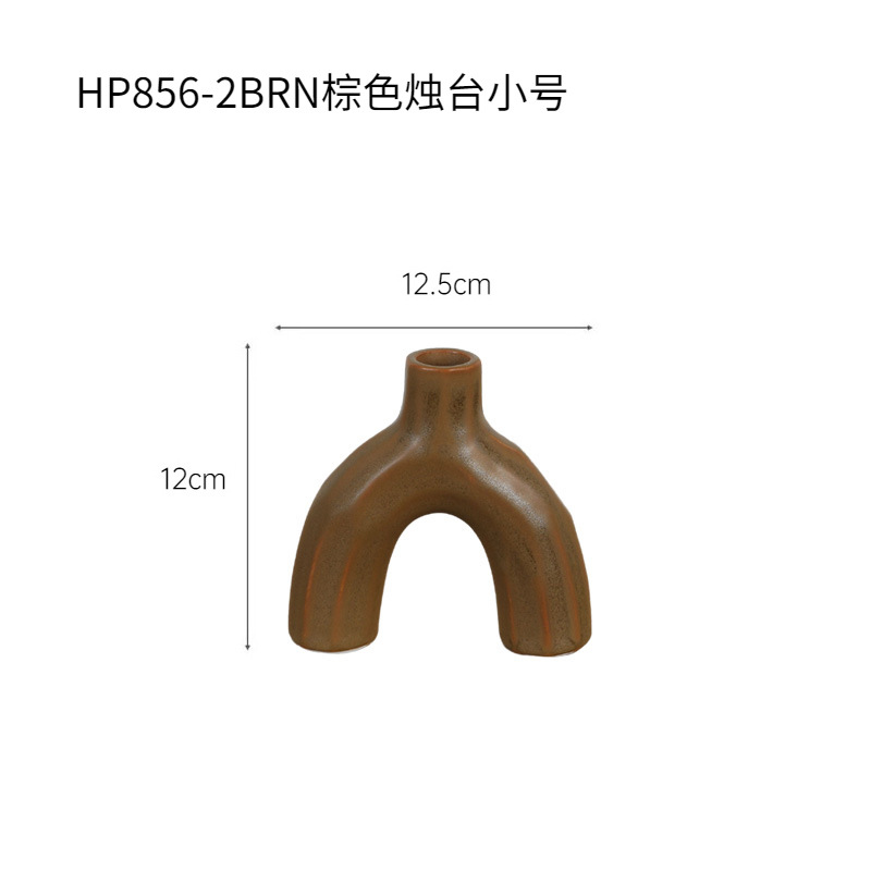 Hp856 - 2brn candelabro marrón trompeta