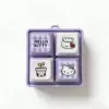 KT cat four-grid button [purple] comes with keychain