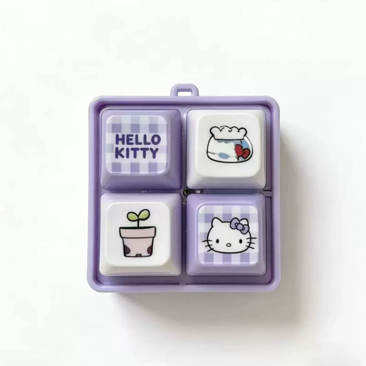 Котик Kitty KT в стиле Little Red Book, ключодержатель с кнопкой-звуком HolleKitty в виде четырехугольной сетки, забавный аксессуар для снятия стресса и релаксации