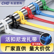 CHD可松式活扣尼龙扎带塑料捆绑带可拆卸国标可重复使用可退式扣