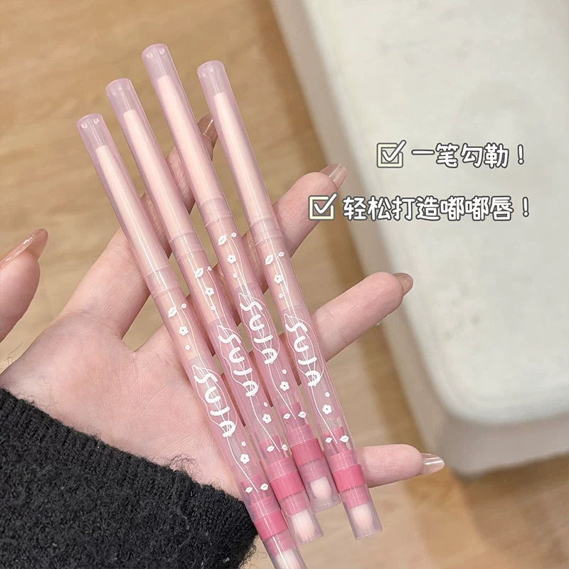 SUJN Туман с гудком губная подводка с двумя головками осветляет матовую поверхность нежная шелковистая матовая водонепроницаемая против пота цветная губная подводка