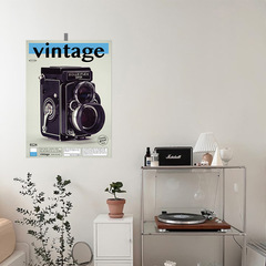 Vintage camera decorative painting core, unframed, without outer frame, antique-style magazine-style poster
