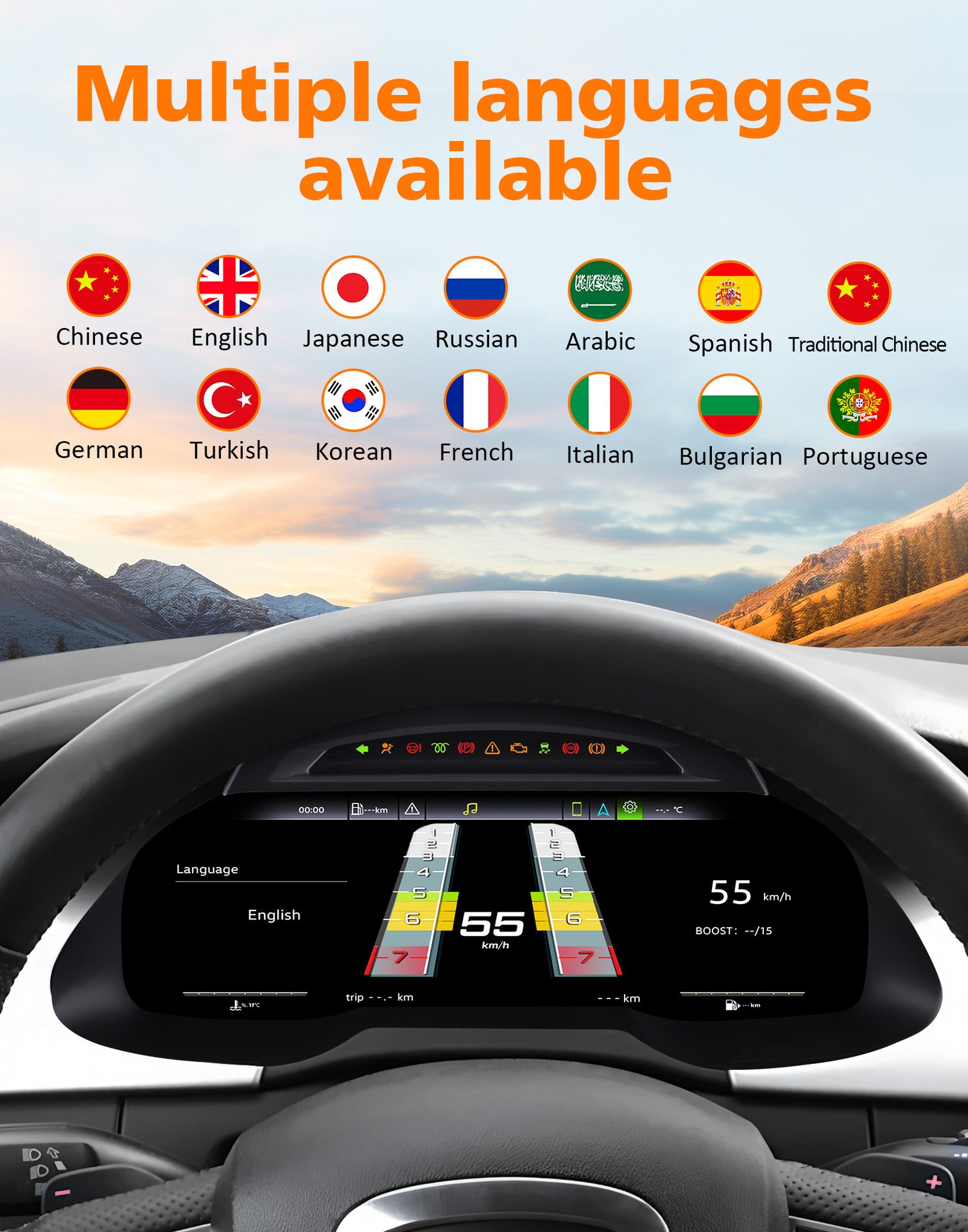 12.3inch Suitable for 09-12 Model Audi A4 Dashboard Modification with Carplay Function Full Lcd Dashboard