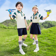 小学生运动套装校服夏季男女童时尚短袖儿童毕业照套装幼儿园班服