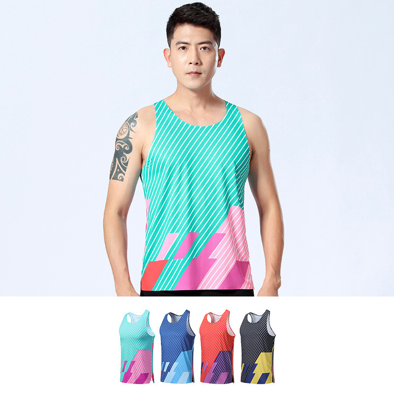 Summer Ultra-Light Quick-Drying Vest with Logo Printing Outdoor Running Fitness Track and Field Seamless Rubberized Vest Breathable Top