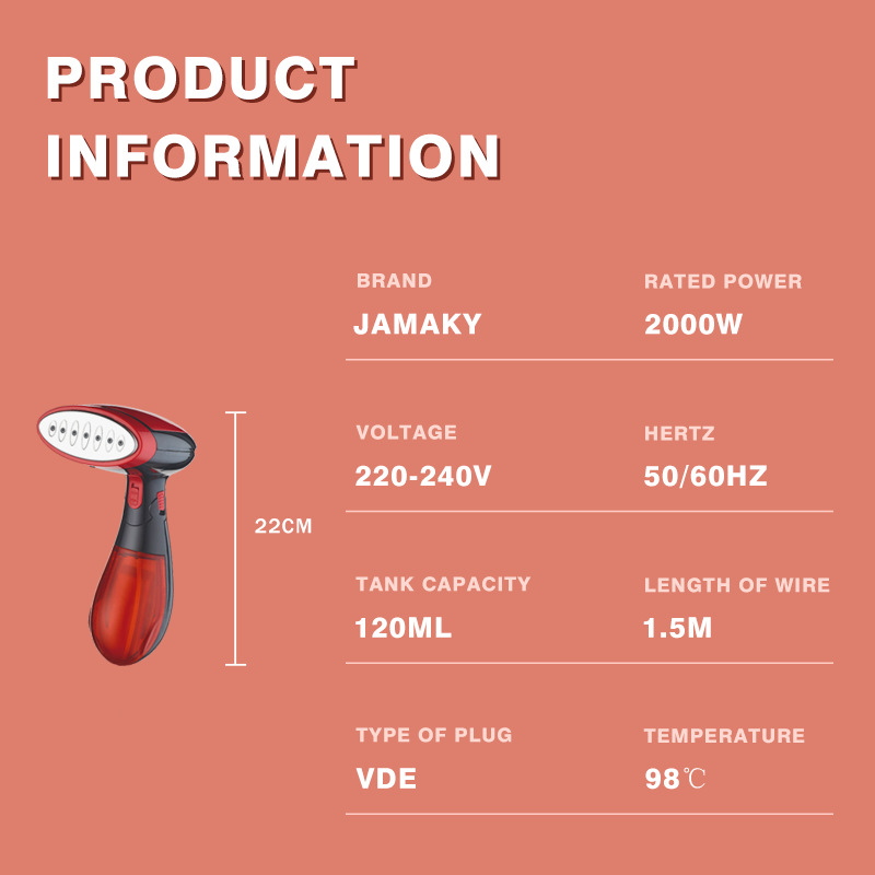 JAMAKY draagbare kledingstomer thuis kleine strijkmachine stoomstrijkijzer draagbare slaapzaalstrijken_voghion.com