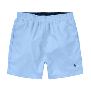 Summer Rl Pony Logo Men's Beach Shorts Solid Color Quick-Dry Fashion Sports Three-Point Casual Pants
