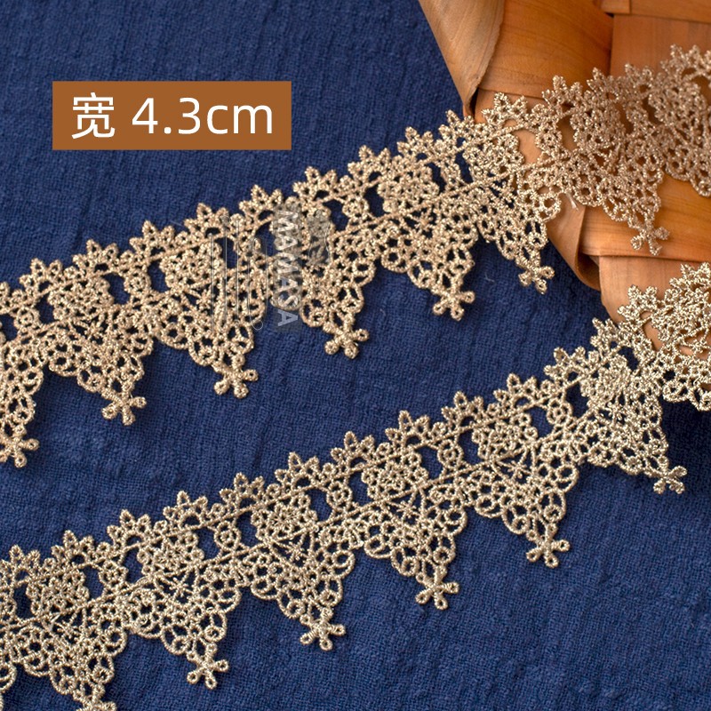 hilo de oro bordado soluble en agua rosa oro encaje encaje DIY ropa hecha a mano lolita accesorios fabricantes al por mayor