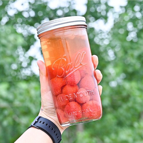 Wide-mouth mason cup large-capacity glass overnight oatmeal cup with lid sealed jar transparent cold brew juice drink bottle