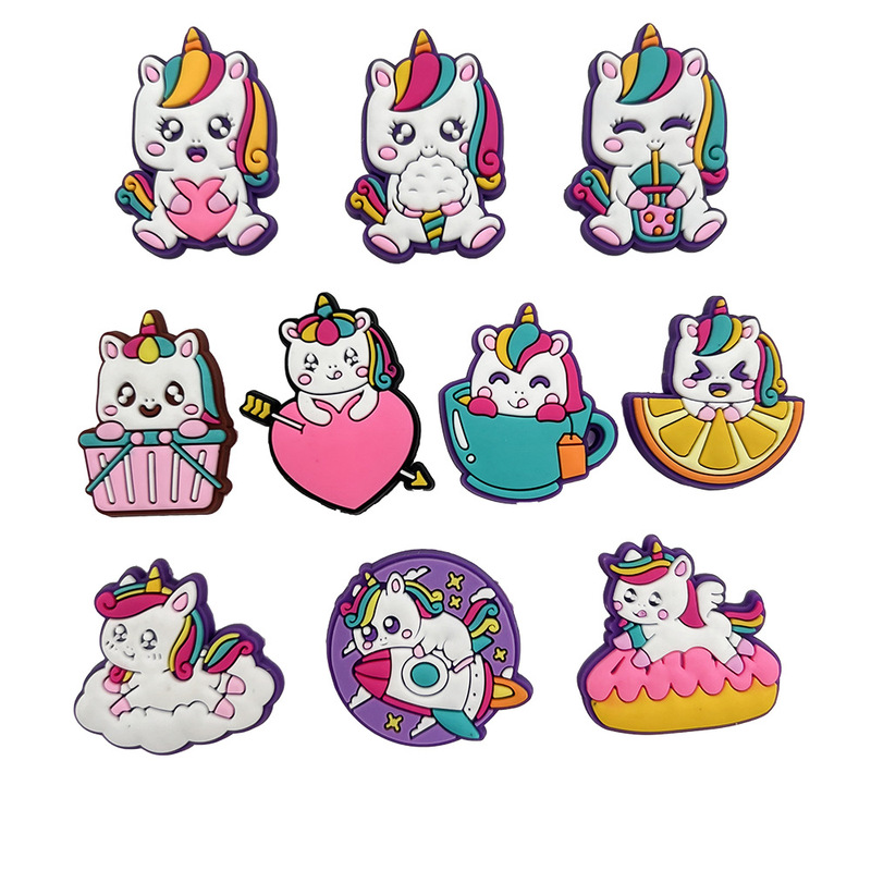 Unicorn series hole shoes diy shoe flower matching croc shoe buckle unicorn decorative buckle