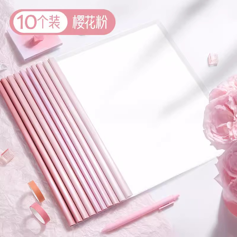 渐变A4抽杆夹莫兰迪色大容量拉杆文件夹简历试卷档案插页收纳夹|undefined