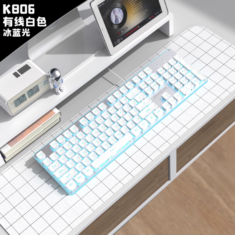 Xinmeng K806 ワイヤレスサイレントキーボードとマウスセット茶軸メカニカルフィール Bluetooth ゲームオフィスタイピングガール|undefined