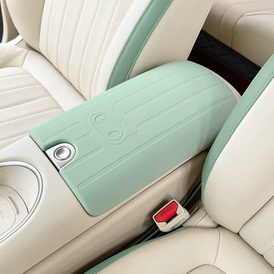 23-25 model ORA Good Cat Armrest box pad - 23-25-good-cat-silicone-armrest-box-cover-cream-green