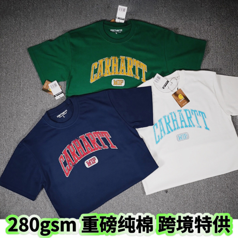 Cross-Border Export New Carhartt Classic Heavyweight Pure Cotton Short-Sleeved T-Shirt Loose Casual Round Neck Carhartt