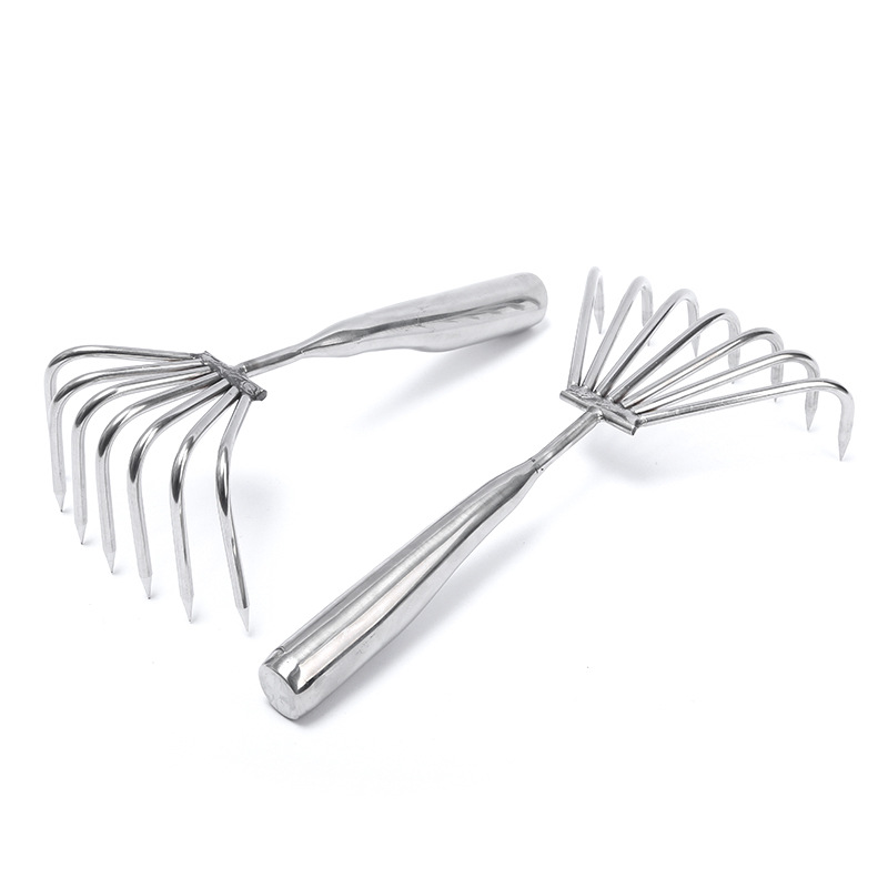 Los fabricantes suministran Acero inoxidable rastrillo integrado rastrillo multi-diente rastrillo multi-Garra herramienta de captura de mar agrícola Suelo Suelto excavación escarda rastrillo pequeño