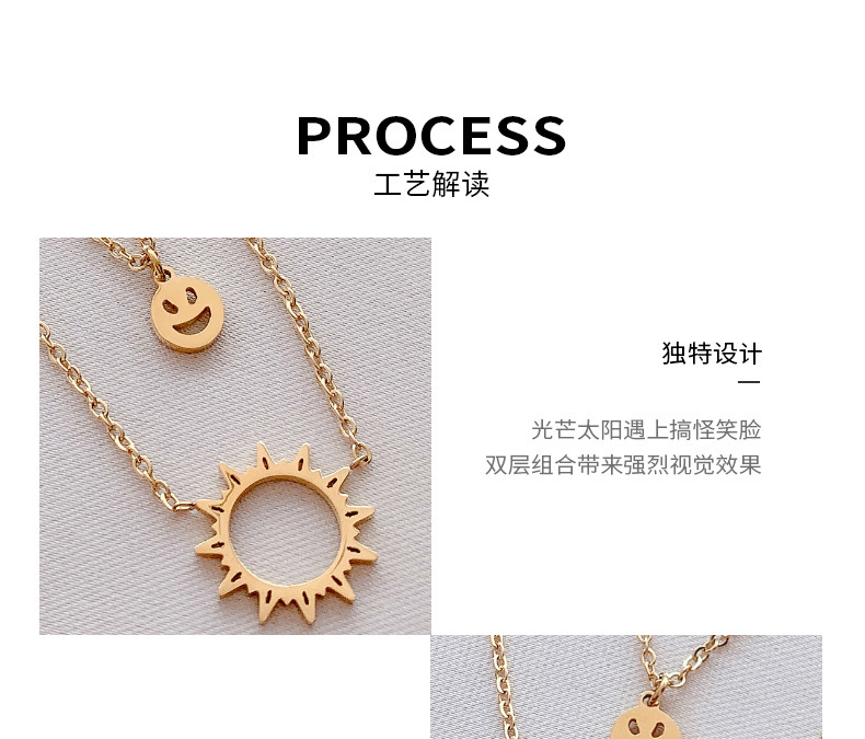 Gold, Silver Color PVD Coated Real Gold Plated Geometric Titanium Steel Fashion Waterproof Non Tarnish Necklace