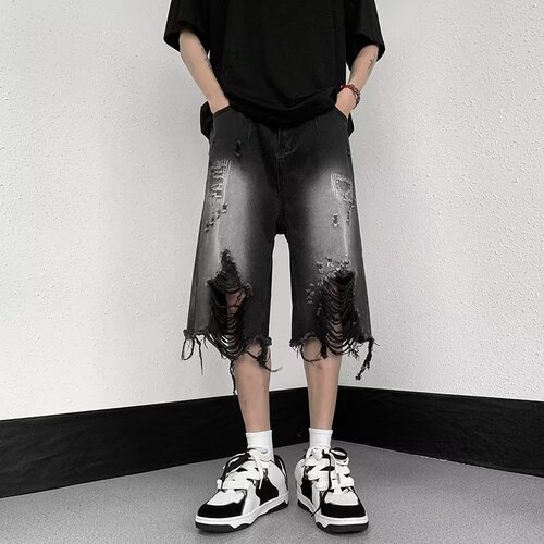 Youth Trendy Ins Seven-Foot Pants Spring Jeans Men Fashion High-Waist Minimalist Harajuku Trend