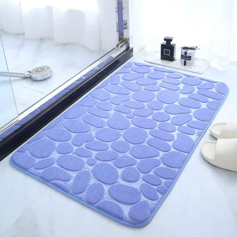 コーラルベルベットストーンフラワーカーペットキルティング刺繍バスルームトイレ吸収性小石スローリバウンド低反発テクスチャフロアマット|undefined