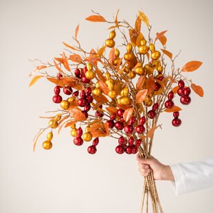 Simulated phlox fruit decorative ornaments 6 fruit gourds New Year's simulated flowers fake flower decorations dried flower bouquets living room dining table