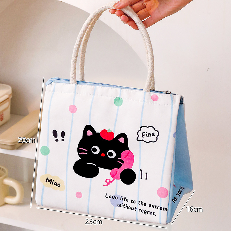 Bolsa de almuerzo de dibujos animados, bolsa de almuerzo de aluminio portátil, bolsa de almuerzo portátil de gran capacidad