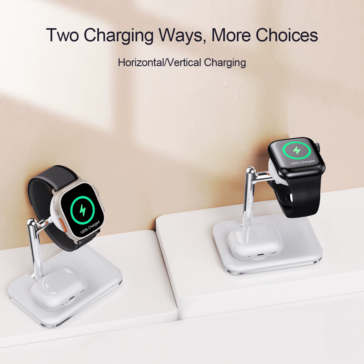 Apple, folding wireless watch, compatible charger, headphones, tubing, 2 in 1, (Cross-border trading)