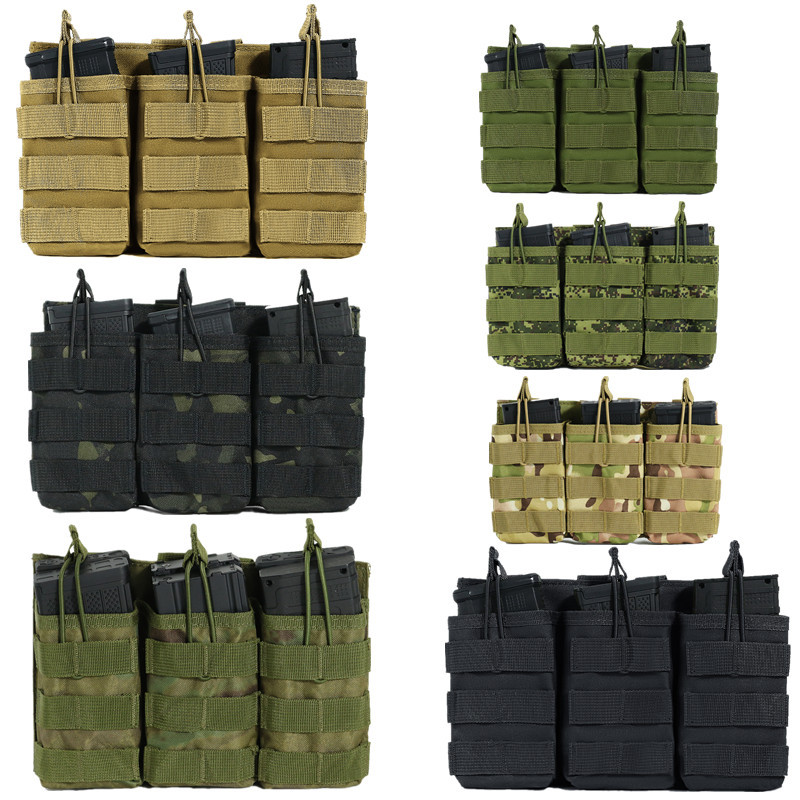 Tactical Triple Magazine Pouch Field 5.56 Vest Molle Accessory Miscellaneous Bag Ak M4 Storage Waist Bag Magazine Pouch