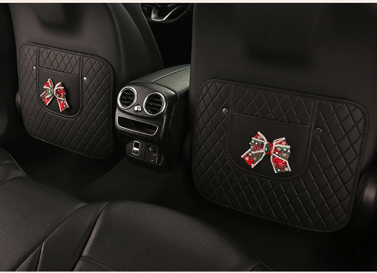 Car Anti-Kick Pad Christmas Bow Anti-Kick Pad Children's Chair Back Anti-Kick and Anti-Dirt Pad Rear Seat Pad
