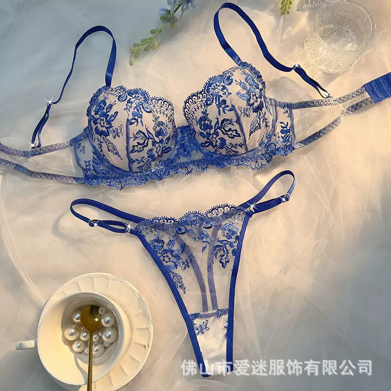 Y亚马逊网纱舒适内衣聚酯纤维简约大方文胸套装工厂批发24002