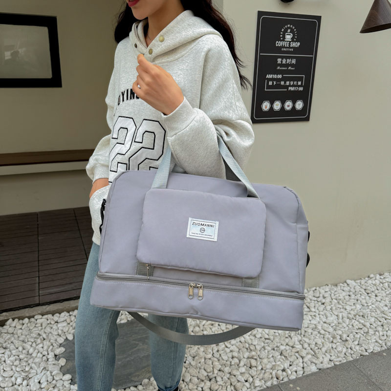 Foldable Short-Distance Travel Bag Large-Capacity Portable Luggage Bag Women's Yoga Training Dry and Wet Separation Sports Fitness Bag