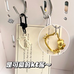 Cute Alloy Cat Pendant Alloy KT Sister Keychain Schoolbag Hook Accessory for Uncommon Bags Couple Decorations Accessory
