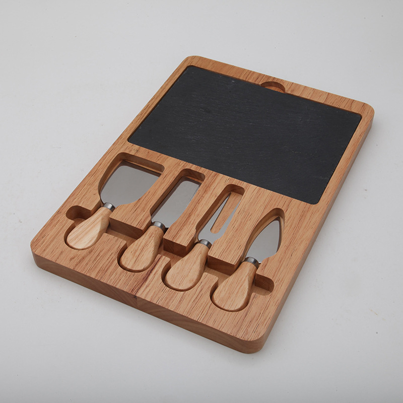 madera con cuchillo y tenedor tablero de corte multifuncional tablero de verduras de frutas tablero de mesa de queso bandeja de snack