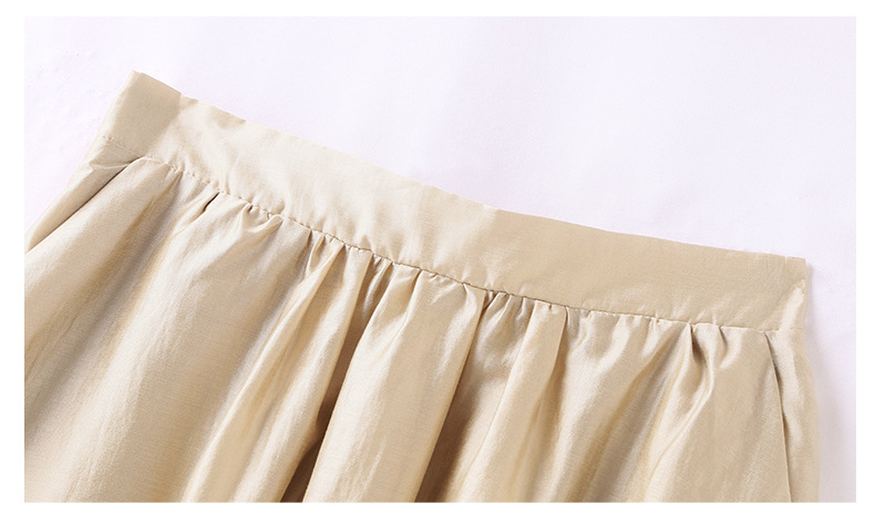 Bộ đồ Tencel nữ hai mảnh gồm áo và chân váy midi thắt eo — Màu đen, Màu xám, Màu kaki chi tiết 40