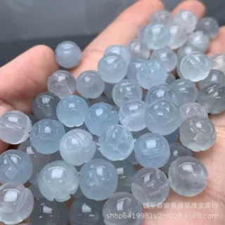 10mm莲花珠散珠批发 diy玉石饰品配饰项链手链平安扣手链DIY配件