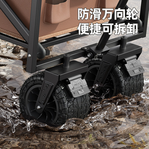 Camper outdoor foldable cart extra large camper van picnic cart trailer camping hand lever stall cart