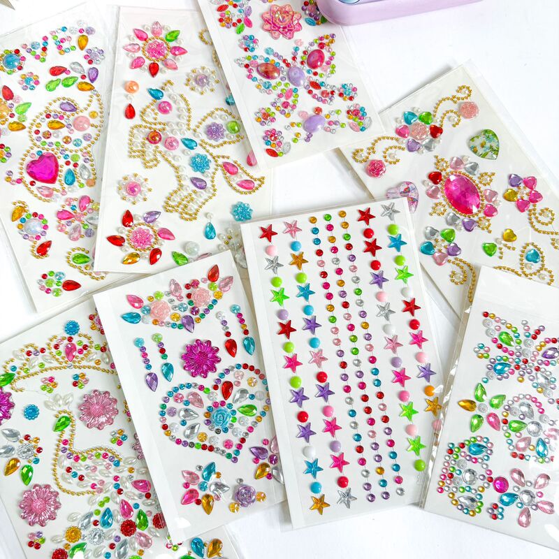 Kindergarten children's hand account painting DIY acrylic mini adhesive creative decorative personality crystal diamond stickers