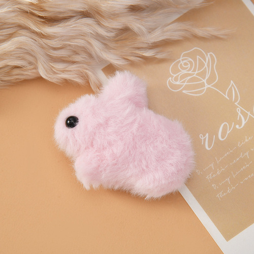 Colorful cotton-filled rabbit doll DIY plush brooch rabbit hair accessories key chain pendant jewelry accessories wholesale