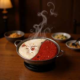 加厚双耳鸳鸯锅加深鸳鸯锅火锅盆商超火锅店礼品家用鸳鸯锅边炉锅