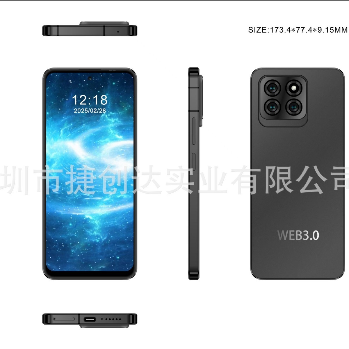 OEM sanoati WEB3.0 moslashtirilgan AI smartfonlari MTK8200 AMOLED ekran blokcheyn 5G to'liq tarmoq mosligi
