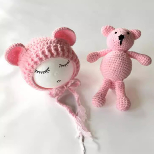 New Style European and American Studio Children's Photography Clothing Newborn Sweater Set Baby Photo Shoot Outfit Little Bear