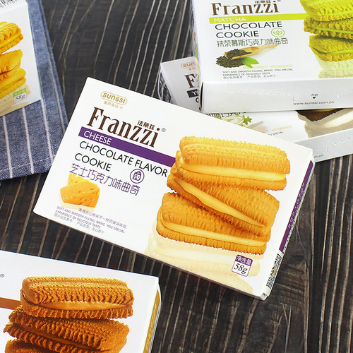 Fariz Cheese Chocolate Sandwich Cookies 58g Box Lemon Yogurt Matcha Snack Afternoon Tea