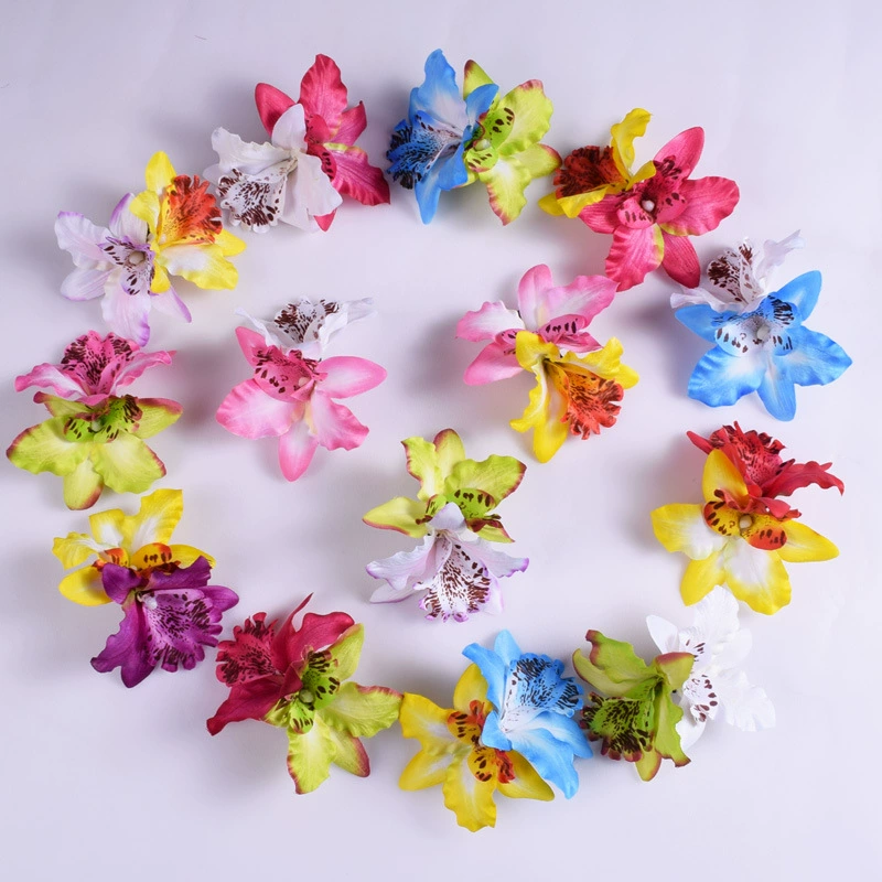 Заколка для волос Beach Orchid, Bridal Hairgrip, двойная орхидея 7 см, аксессуар для невесты и подружек невесты
