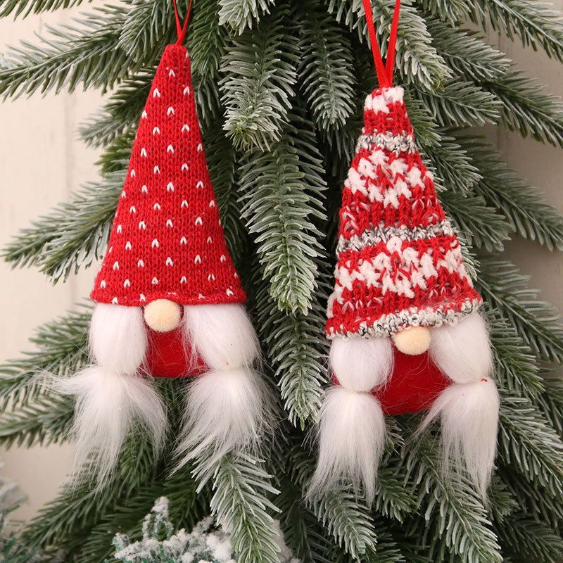 Transfronterizo nueva Navidad pequeña tela colgante sin rostro ancianos nórdico enano Santa Claus colgante pequeño regalo