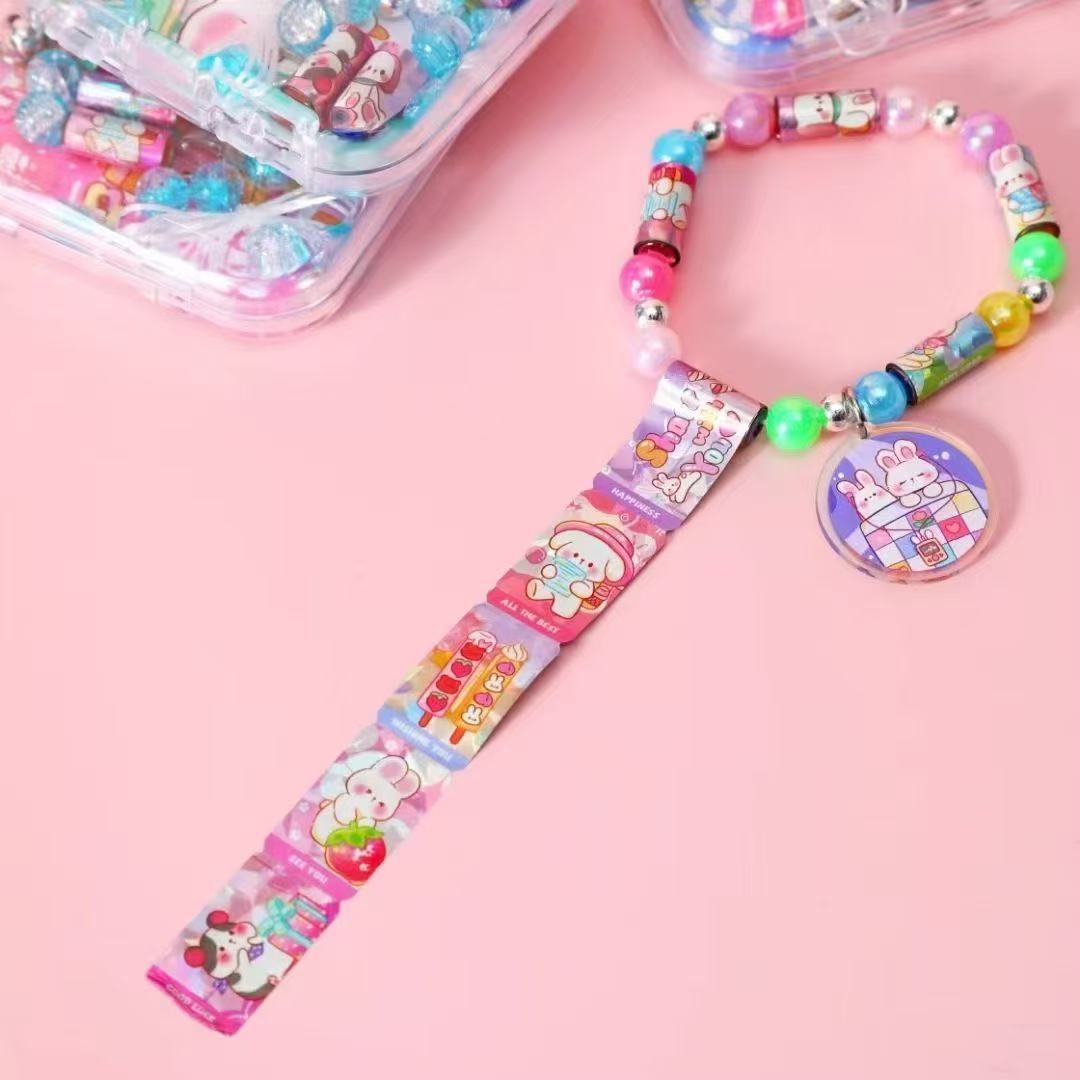 Creativo DIY pegatinas de pulseras regalos navideños decoración joyas regalos del día de los niños pulseras de cristal regalos dibujos animados