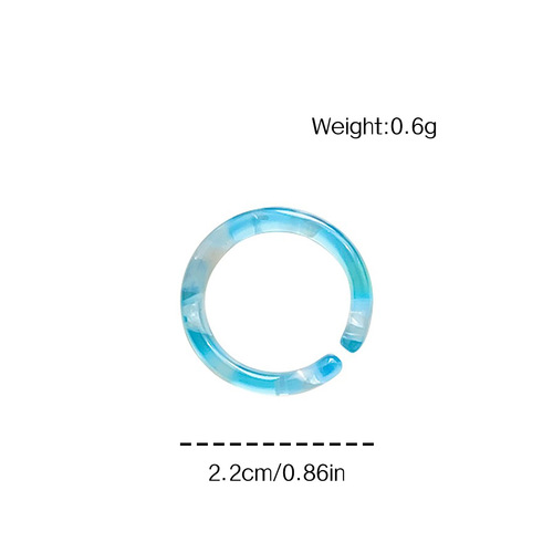 Paphia Korean Colored Acetate Ring Women's Trendy Accessories Simple Retro Ring Opening One-size-fits-all Ring Jewelry