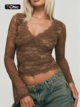 J 49223 Sheer Lace Long Sleeve Top �Ը��ٽz����� �羳