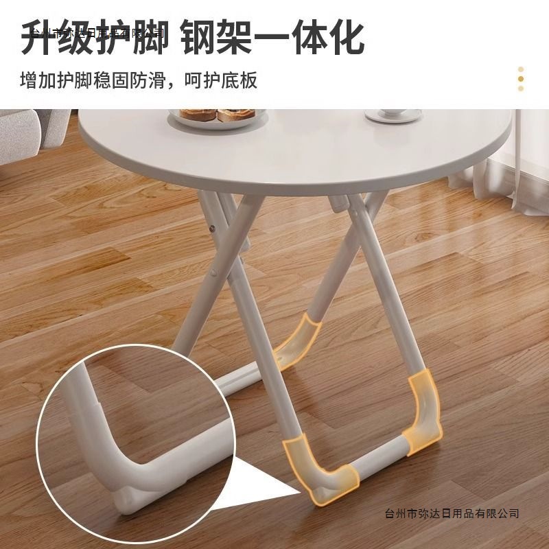 Folding Table Dining Table for Home Small Apartment Dining Square Table Balcony Round Table Portable Dining Table Simple Table and Chair Set