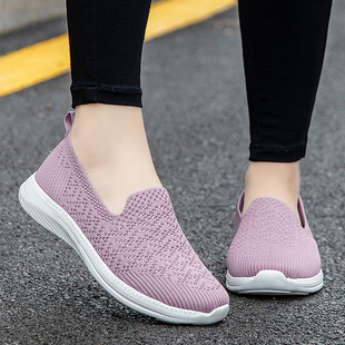Old Beijing Cloth Shoes for Women, Summer Mom Shoes, Lightweight Casual Sports Shoes, Non-Slip Soft Sole Walking Shoes for the Elderly