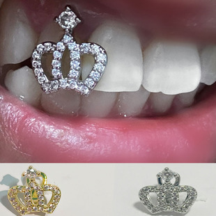 Cross-Border Brand New Creative Crown Braces Single Tooth Hip-Hop Fashion Men'S/Women's Personalized Tooth Accessories Manufacturer