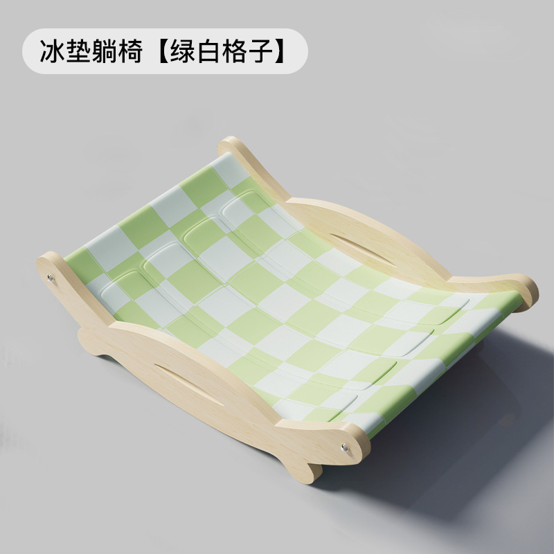 아이스패드 라운지 의자 [녹색과 흰색 체크무늬]