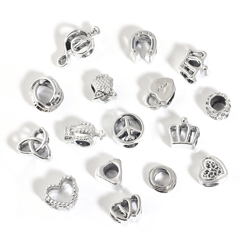 20g Weight Beads Jewelry Making Type DIY Jewelry Accessories Classification 10 PCS/Package Quantity Alloy Material Heart Shape, Crown, Notes Pattern Plating Design Simple Style Style 10 PCS/Package Alloy Heart Shape Crown Notes Beads 3